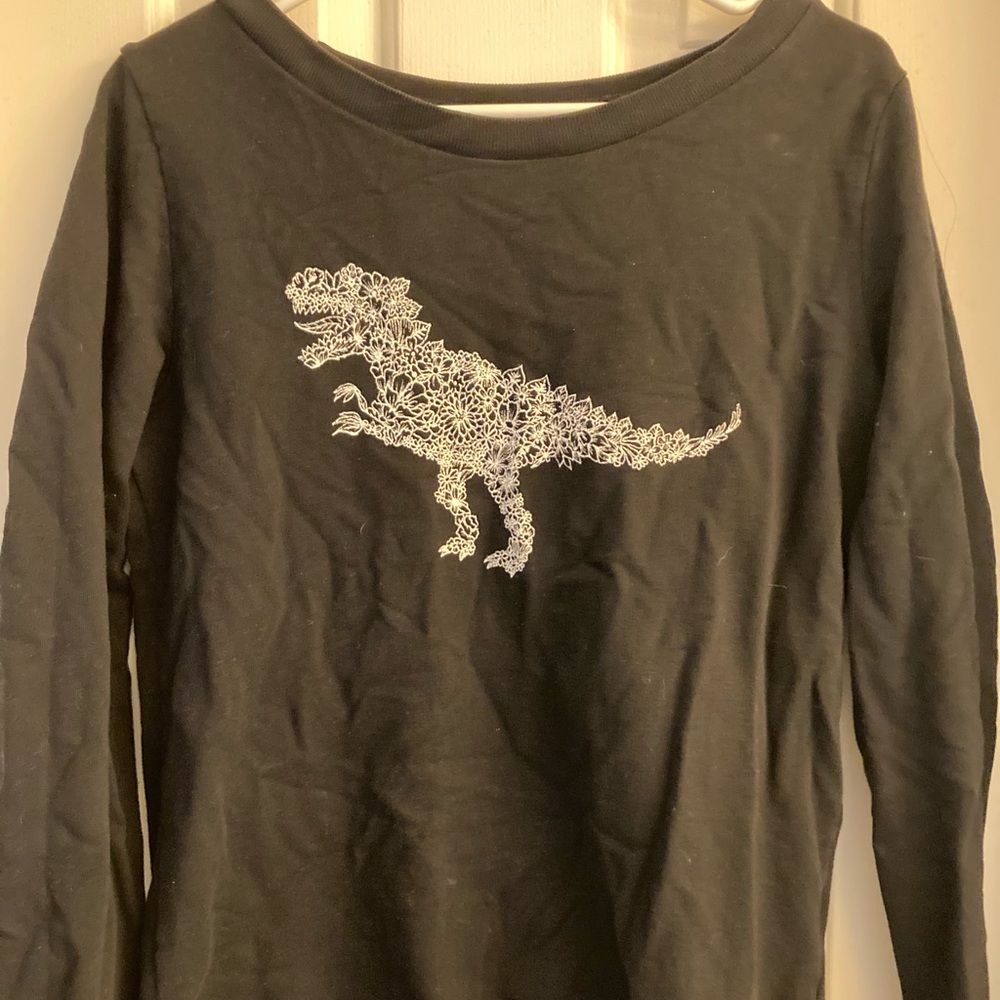 ModCloth floral print dinosaur pullover sweater M